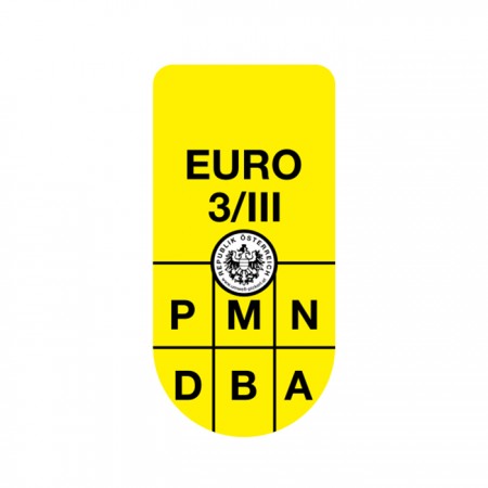 Austrijska eko vinjeta EURO3 (žuta)