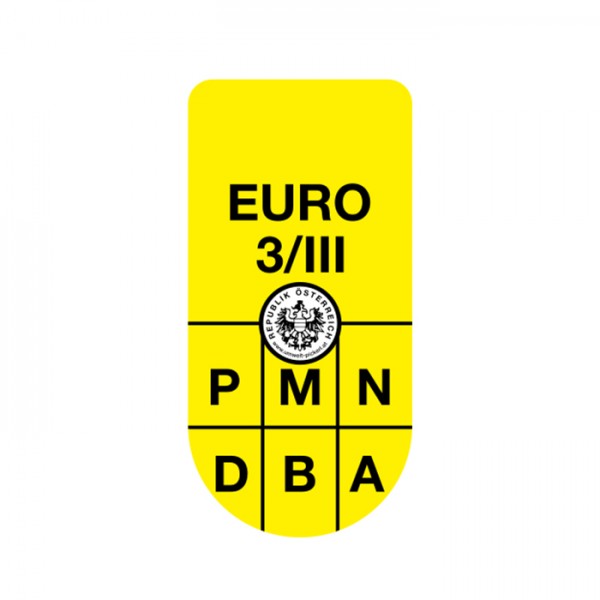 Austrijska eko vinjeta EURO3 (žuta)